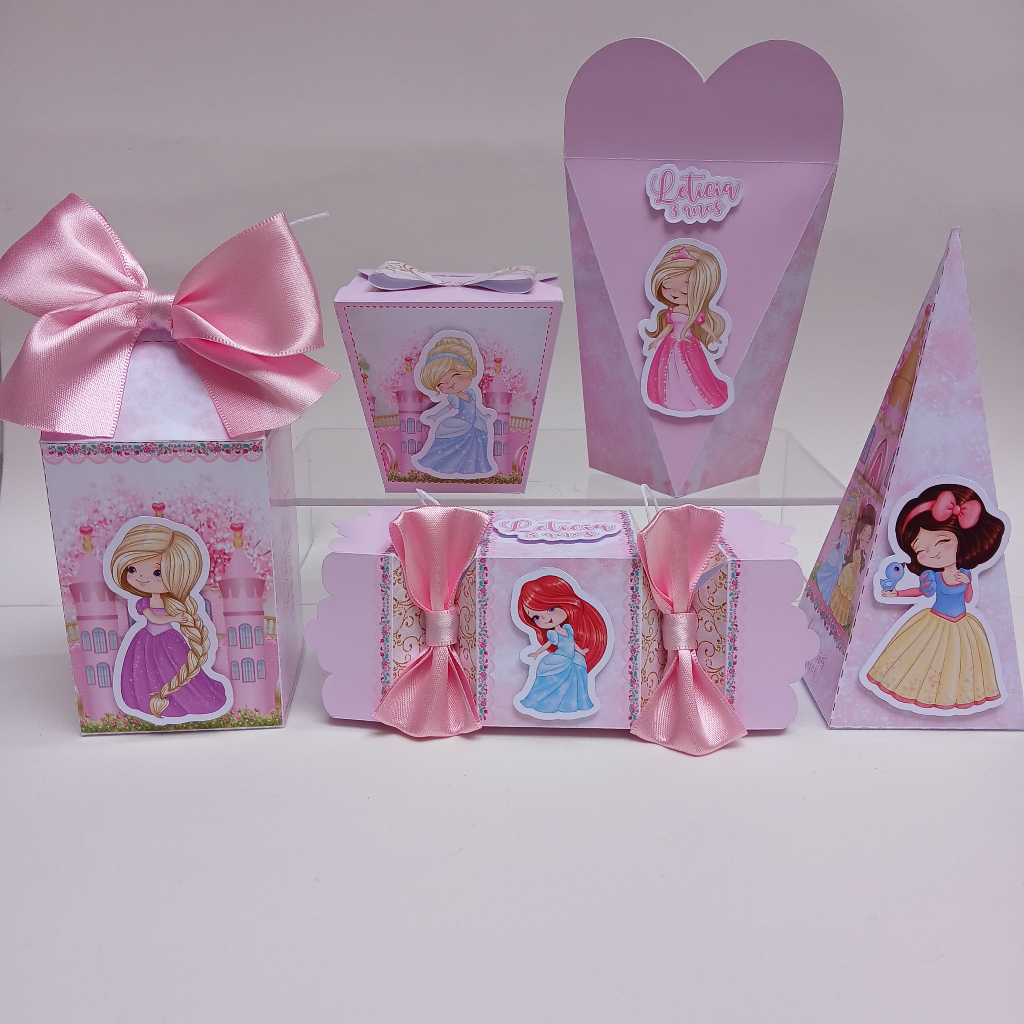 Kit festa -  Lembrancinhas Personalizada Princesas- Caixinhas Personalizadas- Papelaria Personalizada