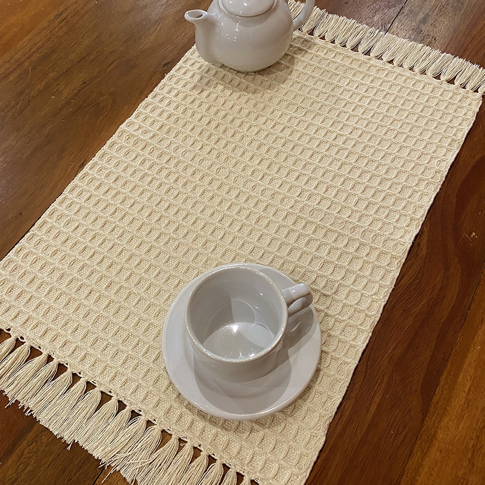 Jogo Americano 4 Peças Un Tecido Algodão Artesanal Manual Mineiro Fácil de Lavar em Oferta na Shopee