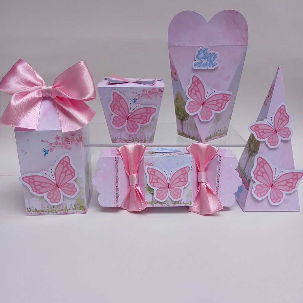 Kit festa -  Lembrancinhas Personalizada Jardim das borboletas - Caixinhas Personalizadas - Papelaria Personalizadas