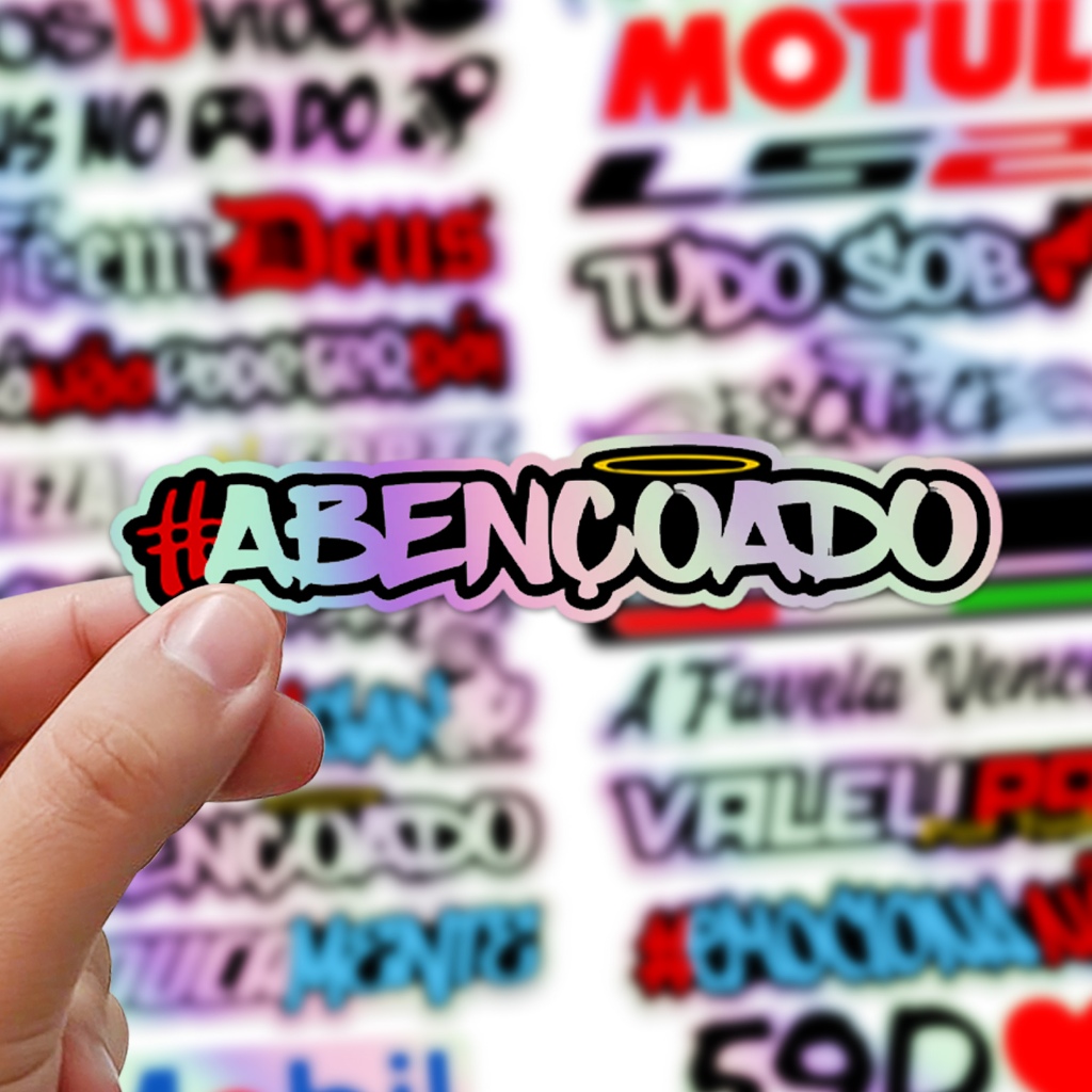 20 Adesivos Frases Holográfico Camaleão Bag Caderno Notebook Sticker Cartela Reflexivo Muda de Cor · foto 2