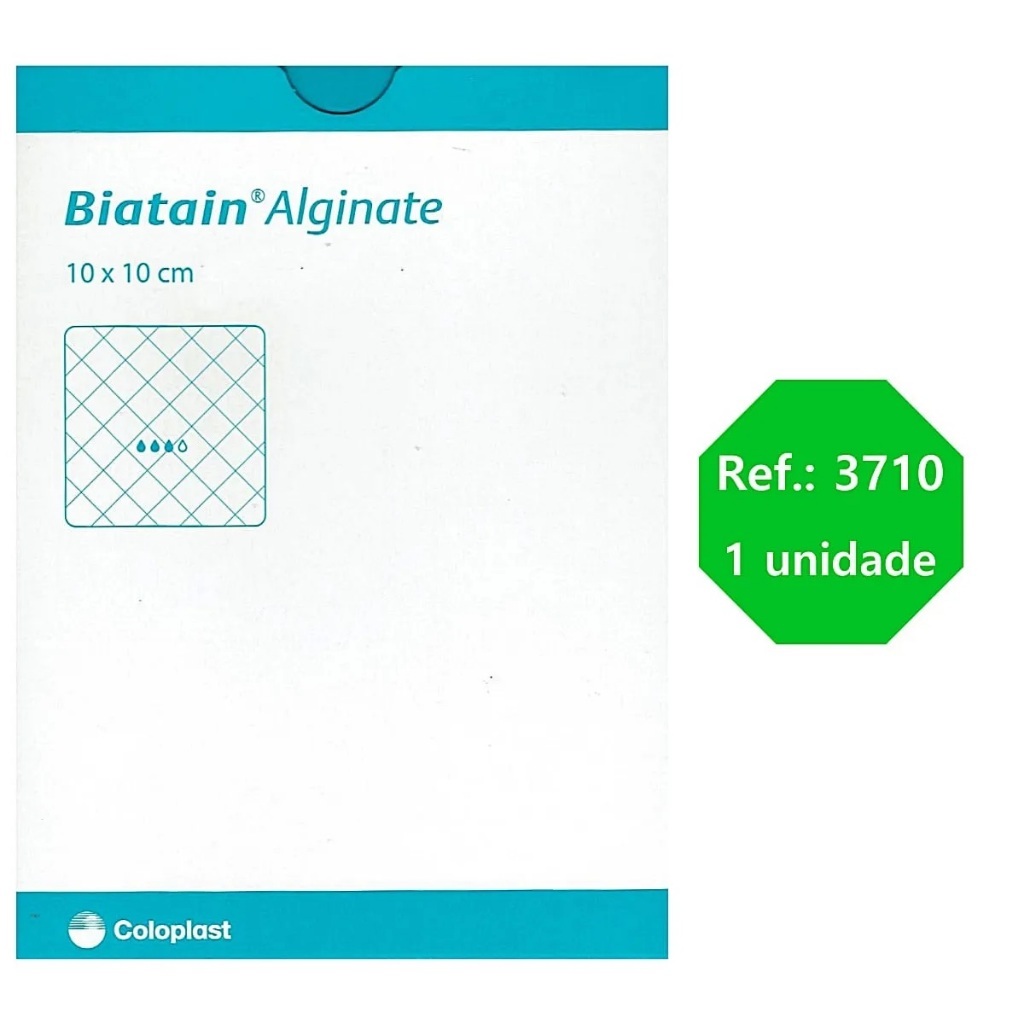 Curativo de Alginato Biatain Alginate 10X10 cm / 4x4 in ref 3710 ( 1 unidade )