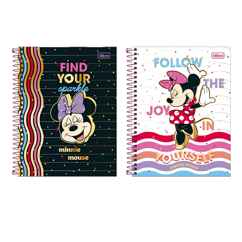 Caderno Colegial 10 Matérias Minnie 160 Folhas - Tilibra