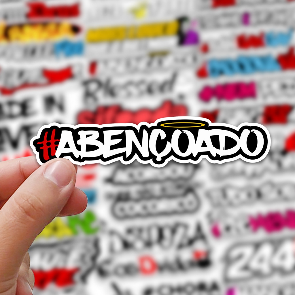 Kit com 50 Adesivos de Frases Variadas do Momento para Carro, Moto, Caderno, Notebook · foto 2