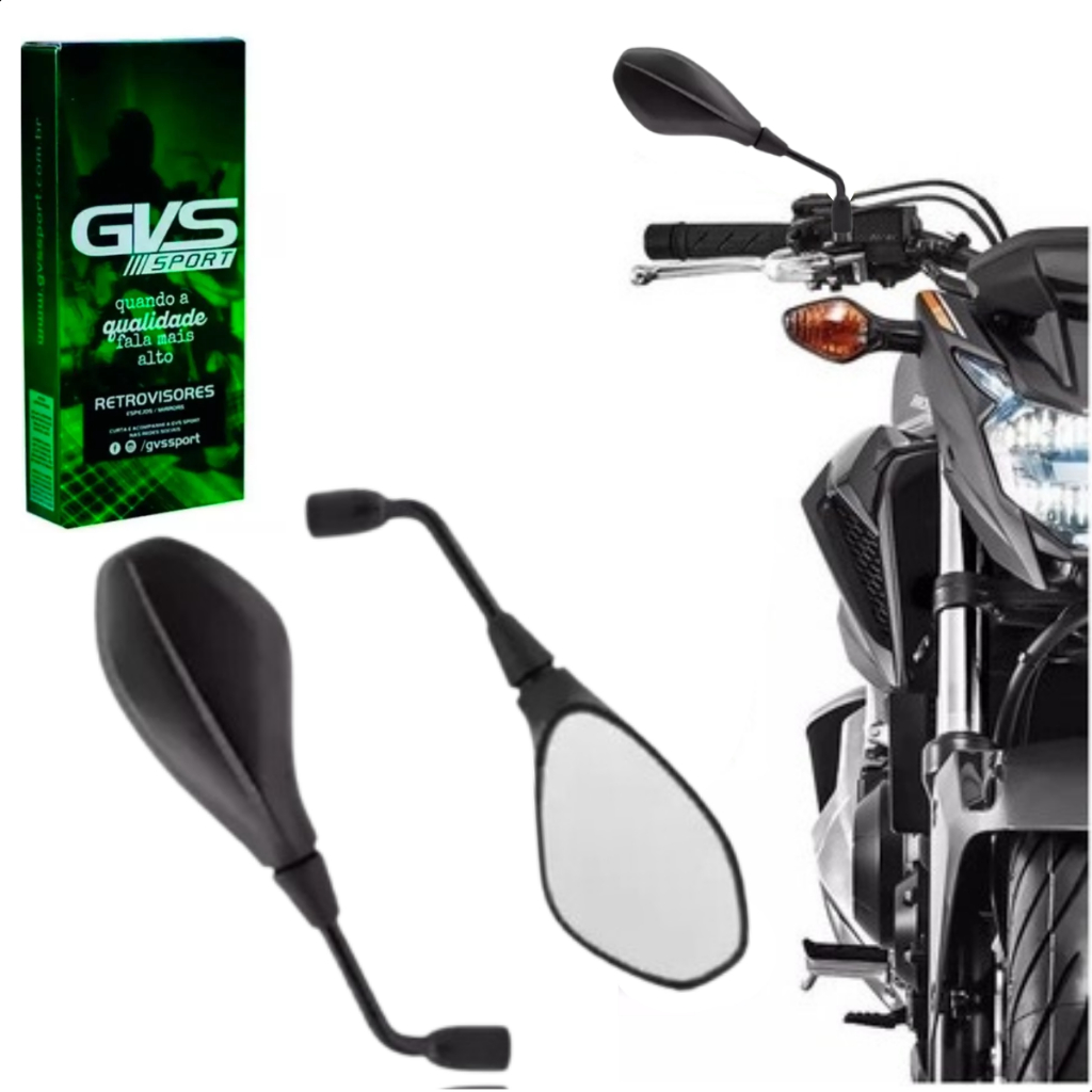 Retrovisor Modelo F800 Bmw Yamaha Fixo Par Original GVS Para Yamaha