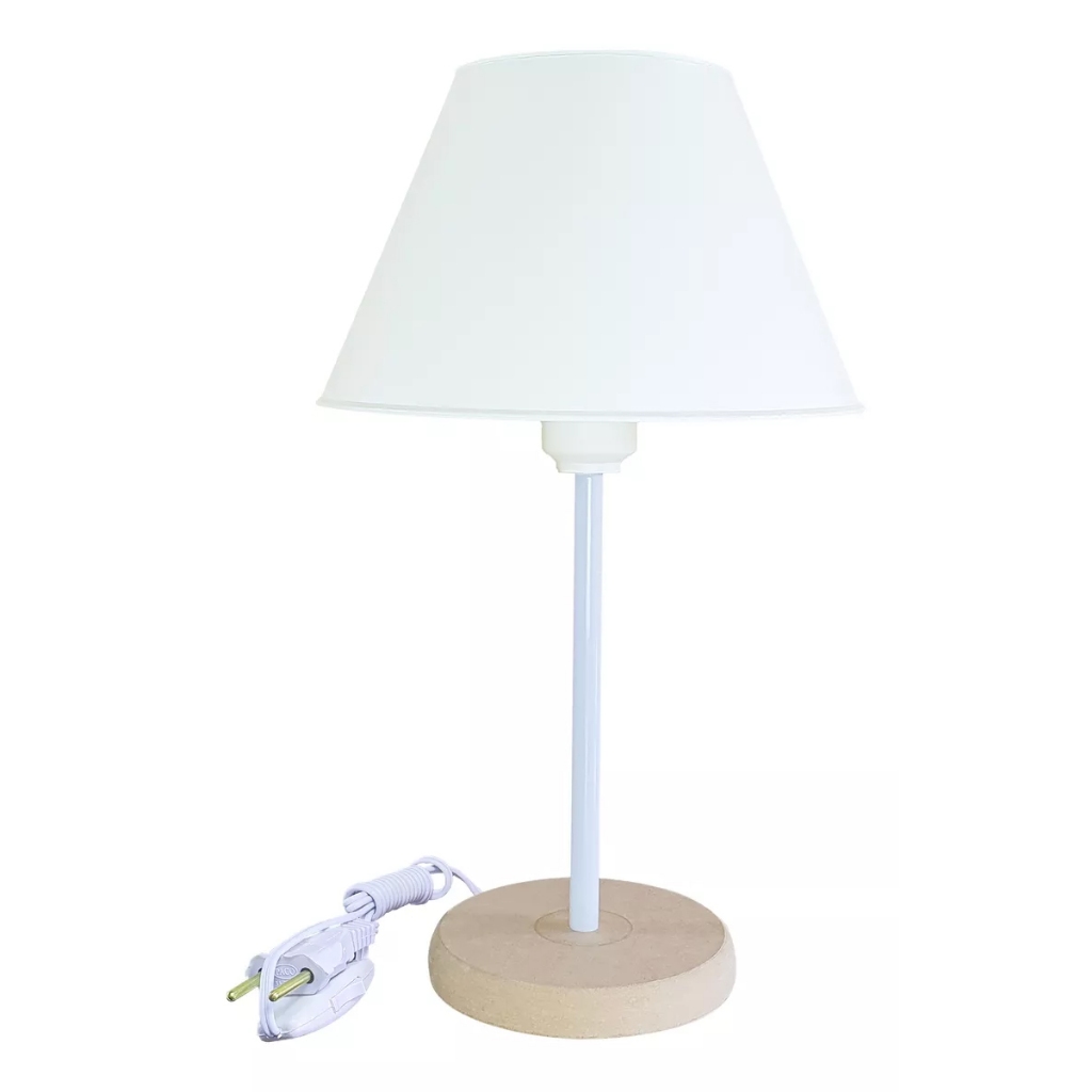 Abajur Infantil Luminária para Quarto de Bebê Menina e Menino – Cor Branco