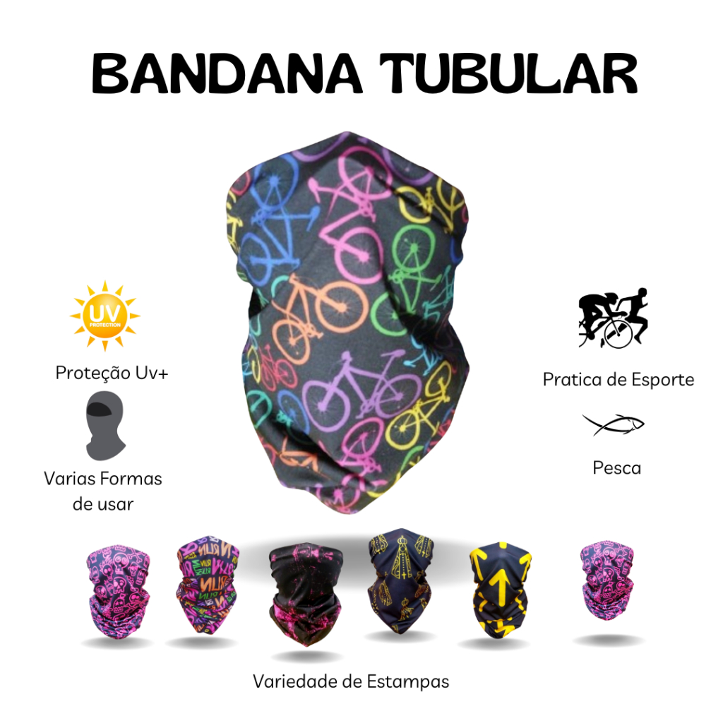 Bandana Tubular Ciclismo MTB Masculina e Feminina Uv50