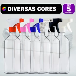 5 Borrifador 500ml com Gatilho - Pulverizador para Limpeza, Jardim e Uso Doméstico e Geral