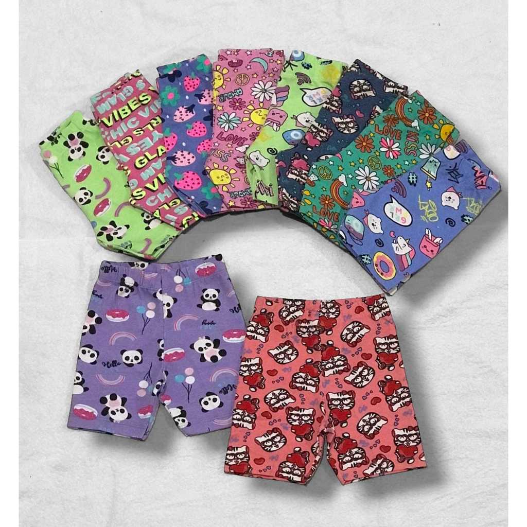 Shorts Estampado em Cotton Algodão Infantil Juvenil Feminino Escolar KIT 3 peças (Sortidos)