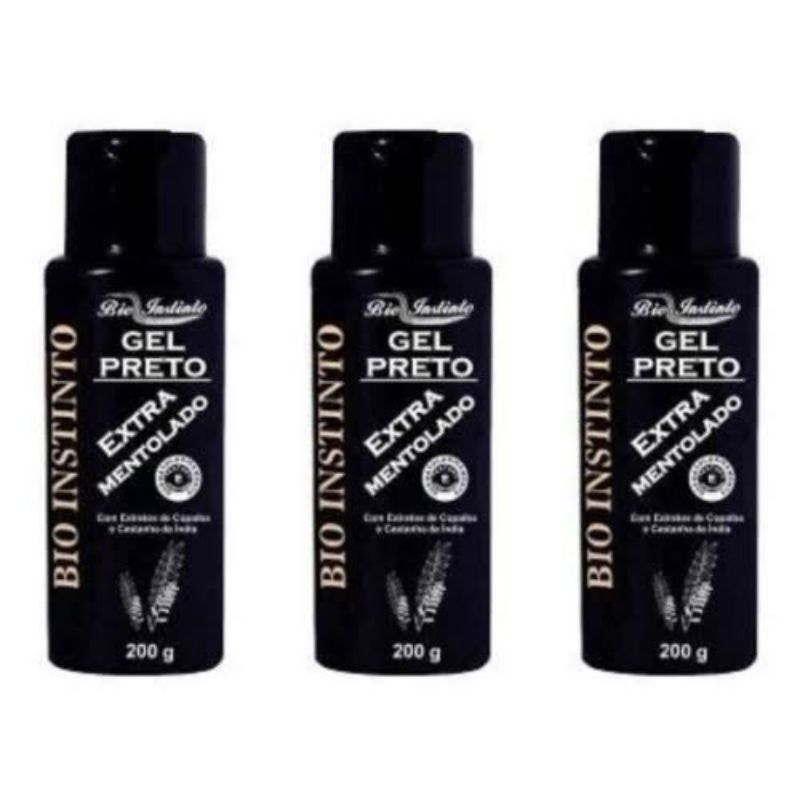 Gel Preto Extra Mentolado 200g Bio Instinto Kit 03 Unidades em Oferta na Shopee