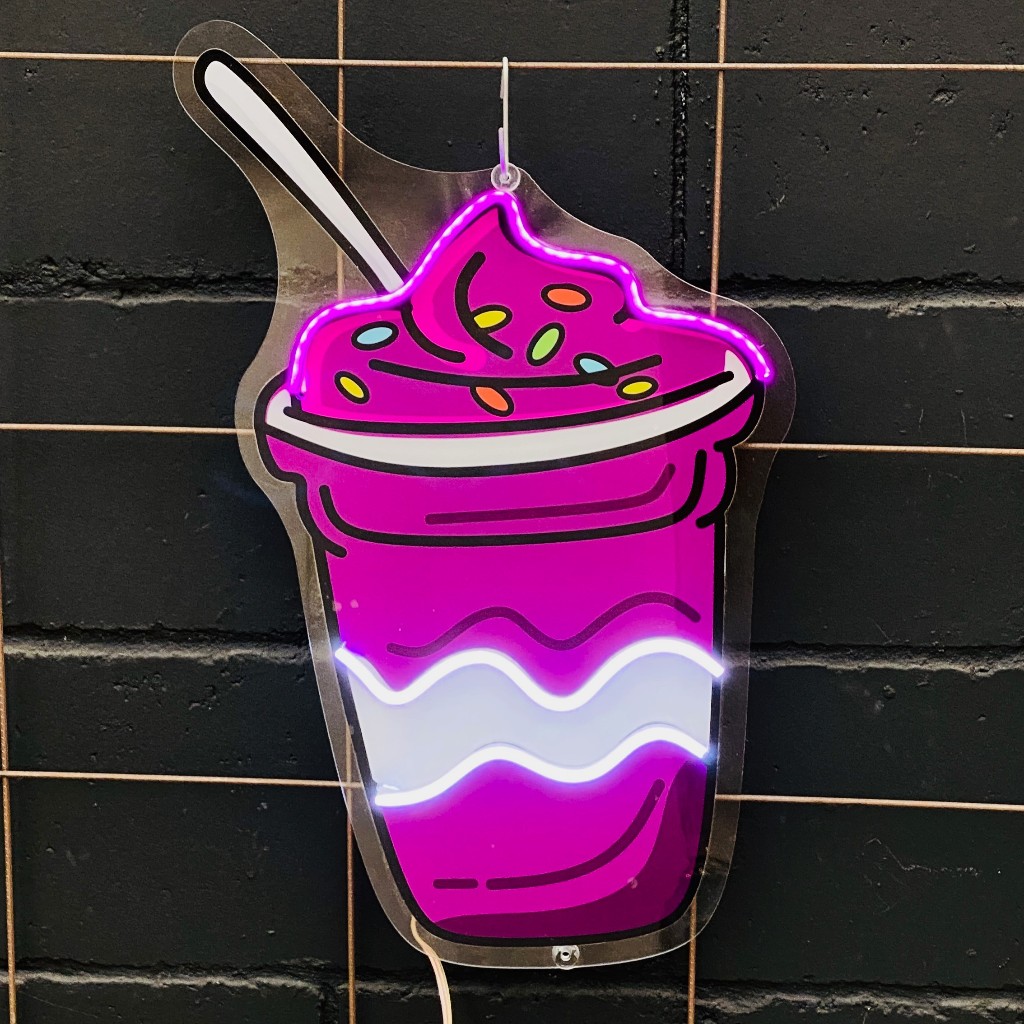 Placa Copo de Açaí em Neon LED Decoração Açaíteria Loja Jardim Vertical em Oferta na Shopee