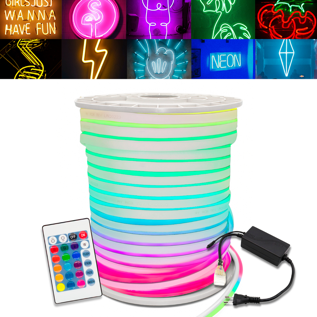 Fita Neon Led 15 Metros Flexível + Controle e Fonte Rgb Decoração Natal