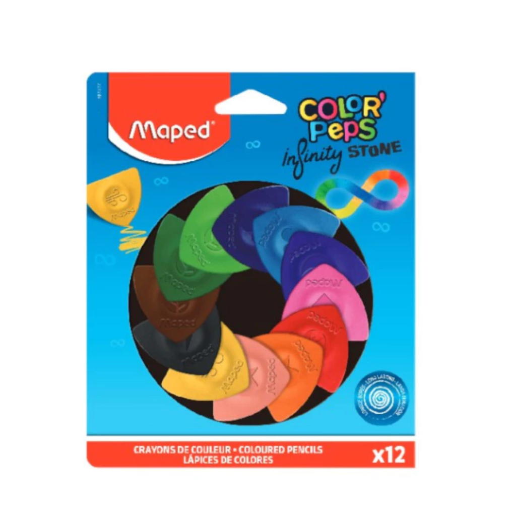 LÁPIS DE COR 12 CORES INFINITY TRIANGULAR MAPED LANÇAMENTO