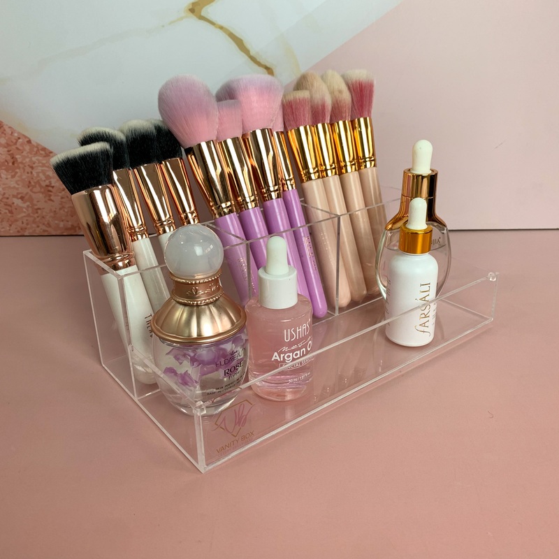 Organizador de Maquiagem e Cosméticos Acrílico Porta pincel blush batom paleta base make