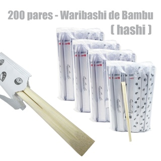 HASHI, PALITINHO JAPONES FEITO DE BAMBU PCT COM 200 UNID - COM SACHE PAPEL em Oferta na Shopee