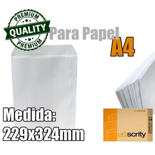 100 ENVELOPE BRANCO P/ DOCUMENTO CURRICULO 229X324 MM SULFITE A4 em Oferta na Shopee