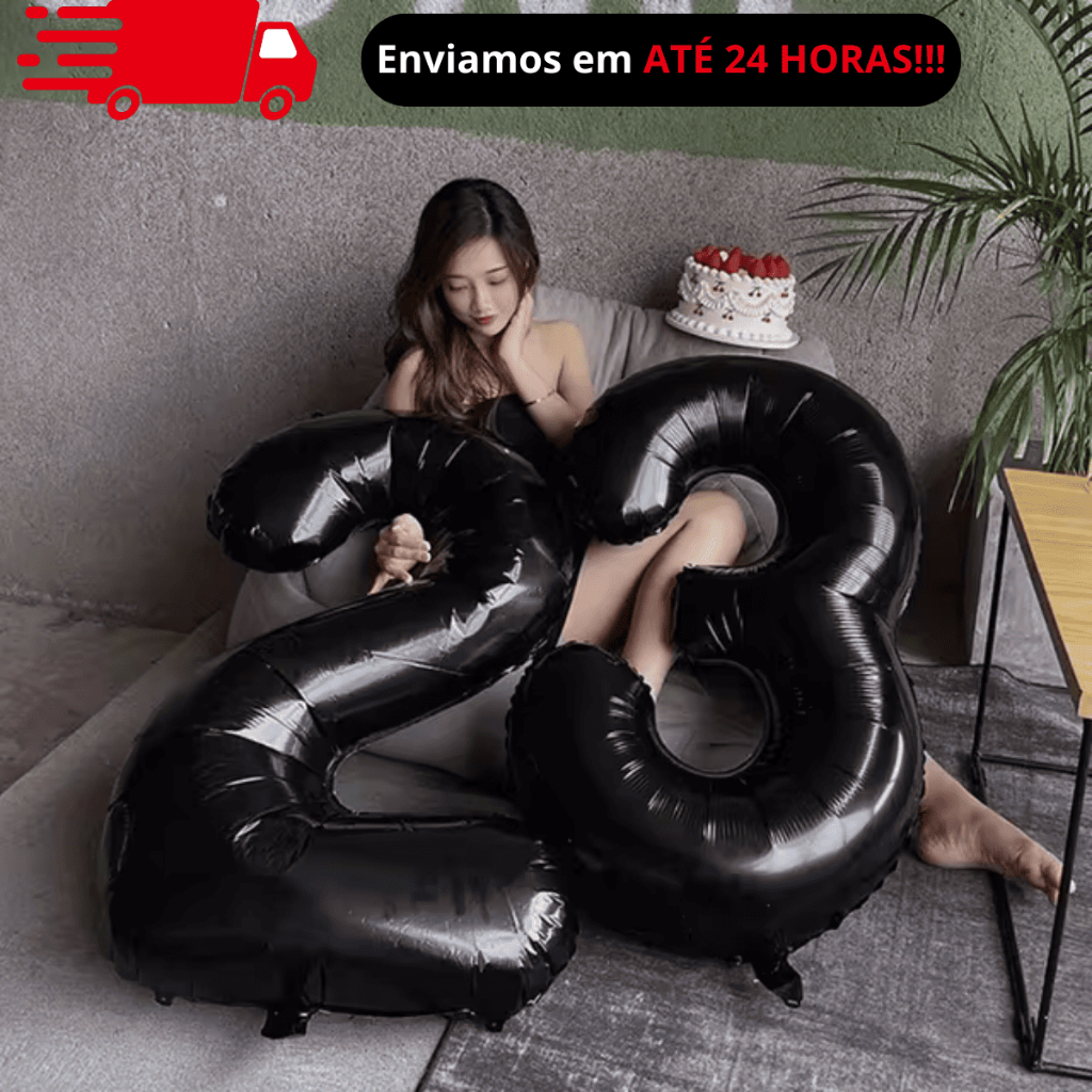 Kit c/2 balões metalizados( Preto )75cm decoração aniversário festas