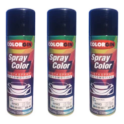 Tinta Spray Colorgin Preto Brilhante 300ml 3 Unidades Automotivo