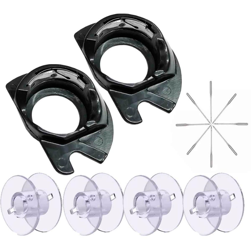 Kit com 2 Caixas de Bobina Singer Apolo Plastica + 4 Bobinas Baixas