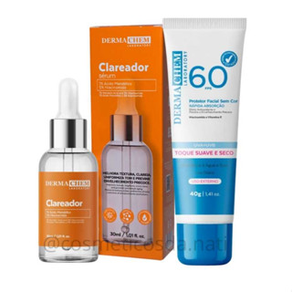 Kit Skin Care Cuidado Facial Clareador Dermachem Autocuidado Serum e Protero Solar em Oferta na Shopee