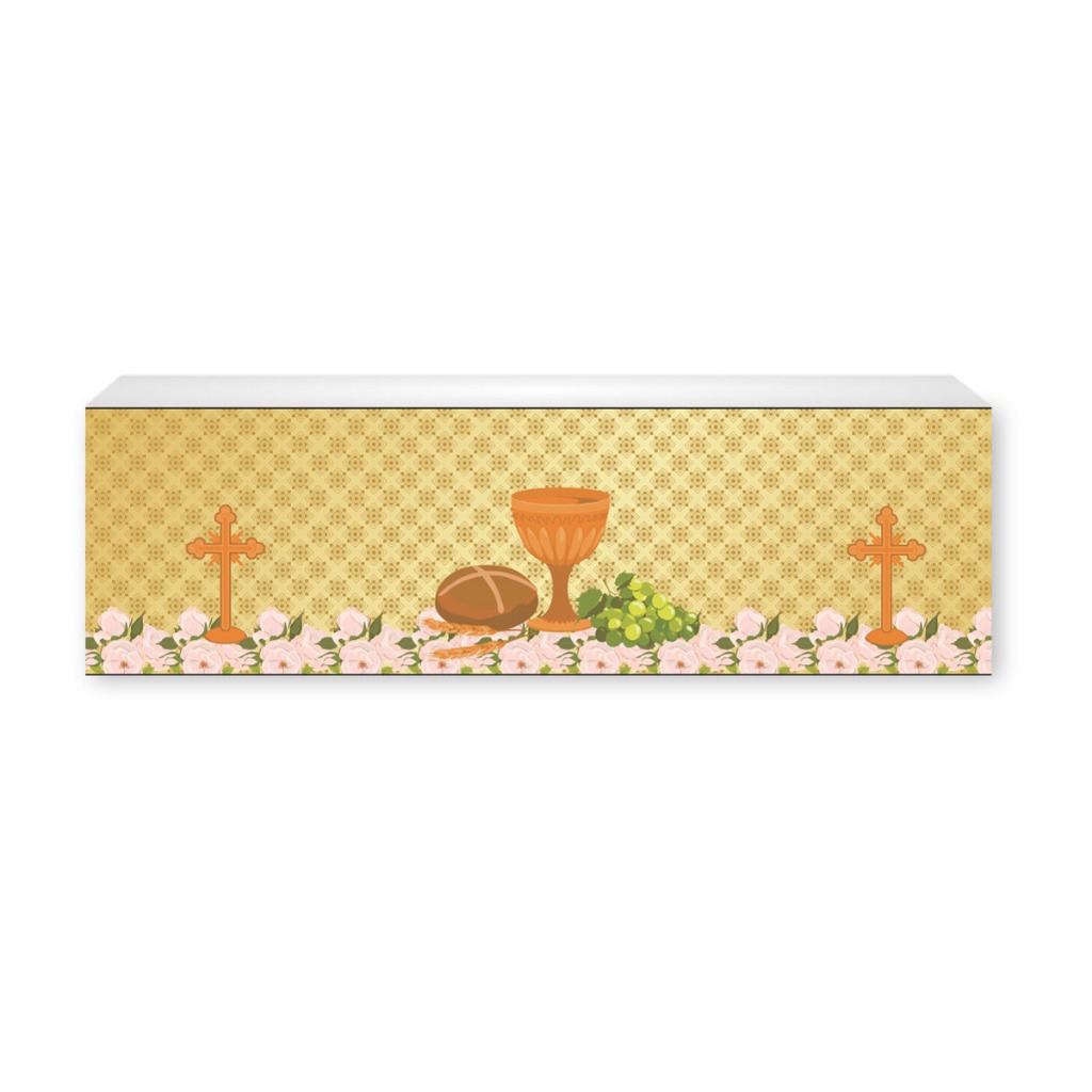 Saia de Mesa Santa Ceia em Tecido Sublimado  300cm x 80cm
