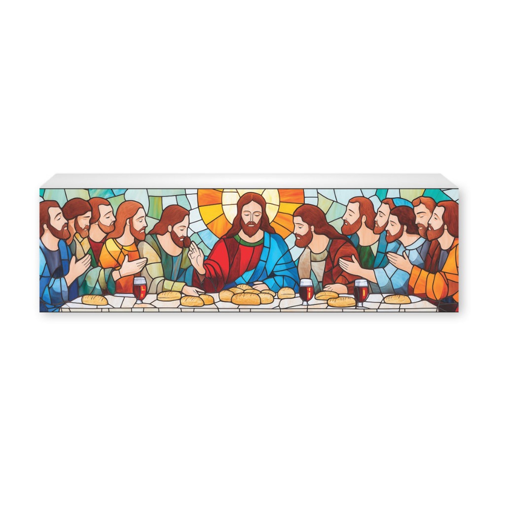 Saia de Mesa Santa Ceia em Tecido Sublimado  200cm x 80cm