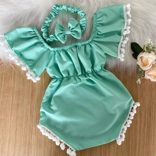 Body Infantil menina com manguinha e tiara! Look Perfeito | Macaquinho de Bebê em Oferta na Shopee