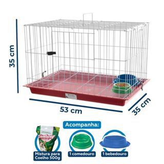 Gaiola C/ Ração Para Coelho Individual Vivopet Varias Cores em Oferta na Shopee