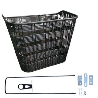 Cesta Grande C/tampa Plástico P/bike Aro 26 Nylon Preta Bike em Oferta na Shopee