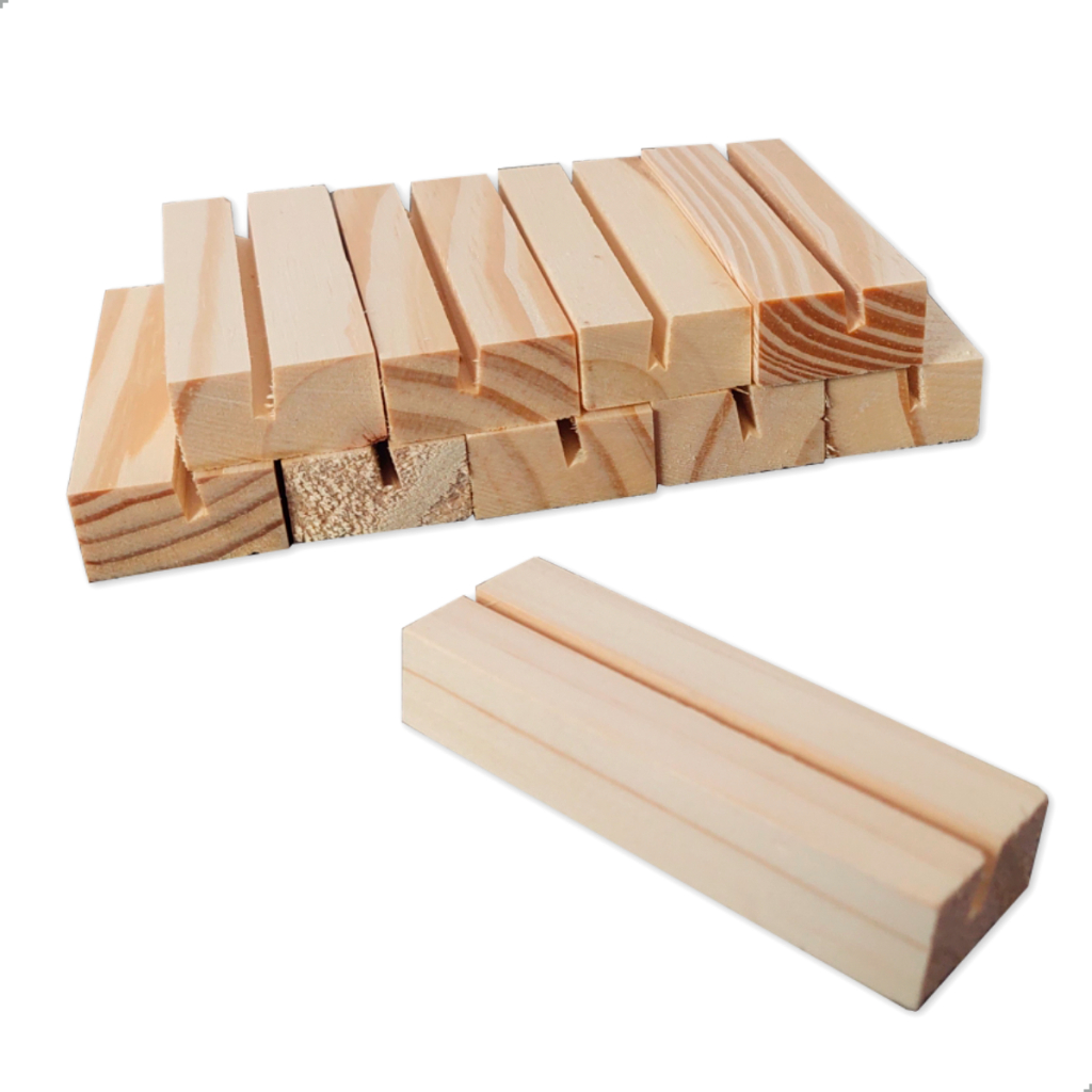 Kit 10 Base Porta Retrato Suporte De Madeira 8x3cm Decoração em Oferta na Shopee