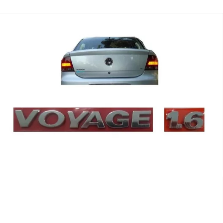 Emblema Letreiro Cromado Voyage 1.6 G5 Vw Tampa Mala Kit 2pç