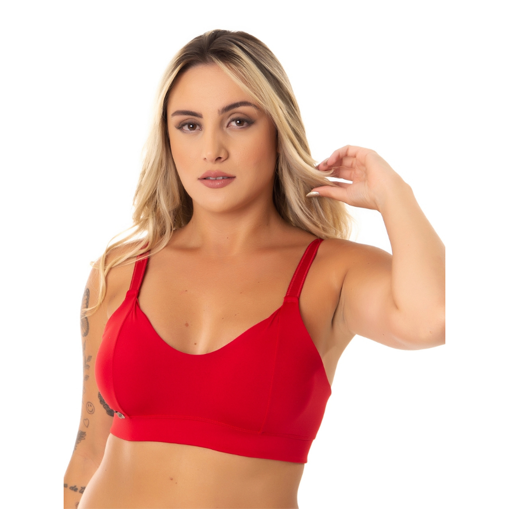 Kit 2 Sutiã Sustentação Sem Bojo Soutien Reforçado Alça Reforçada Lingerie Feminina Confortável em Oferta na Shopee