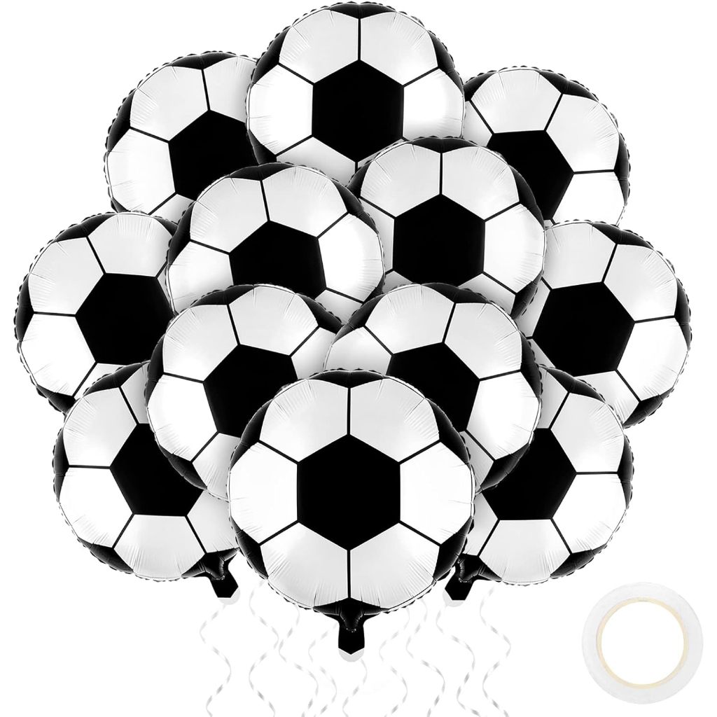 50 Mini Balão Bola Futebol Campo 21cm Festa Decoração Centro Mesa C90403