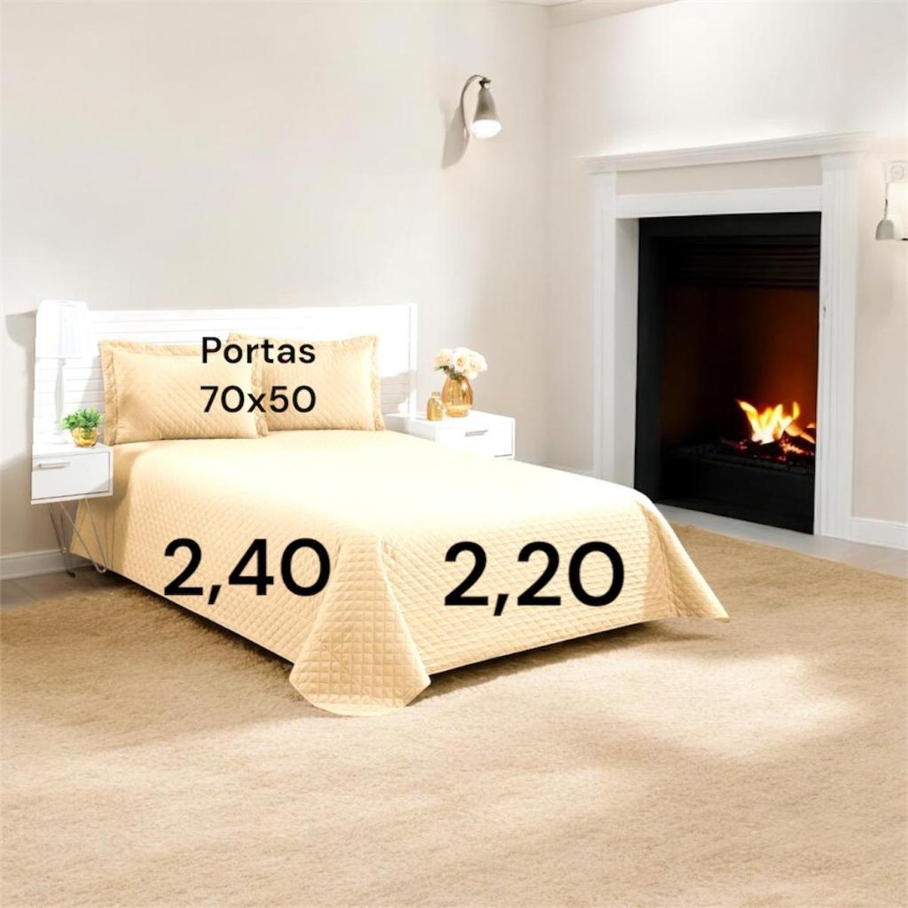 COBRE LEITO CASAL 3 PEÇAS COM PORTA TRAVESSEIRO MATELADO - CORES
