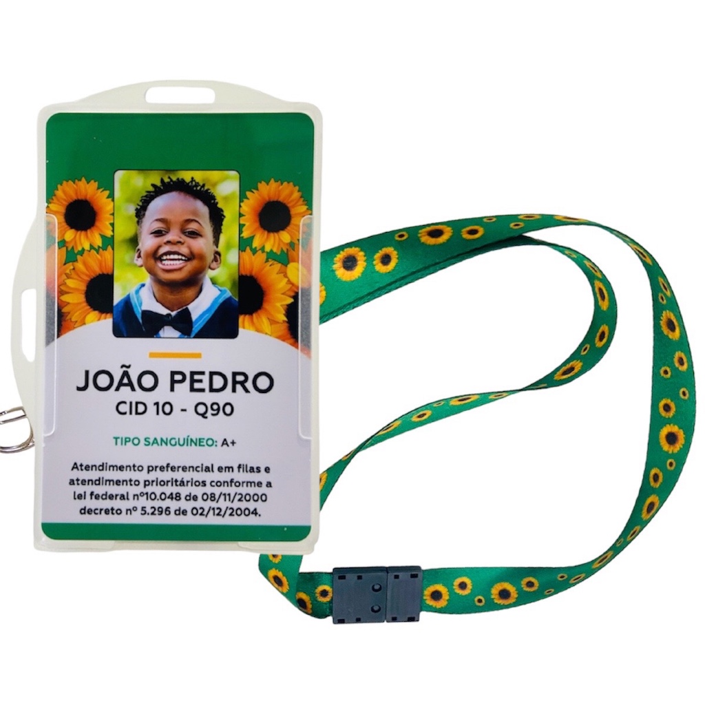 Crachá TDAH Personalizado + Cordão Girassol + Porta Crachá | Deficiências Ocultas em Oferta na Shopee