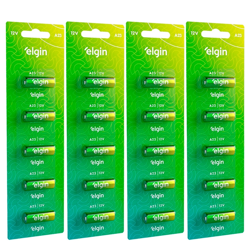 Pilhas Baterias Elgin 23a 12v A23 Alcalina Para Controle Portão 1/2/3/4/5 Cartelas em Oferta na Shopee