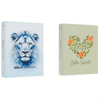 Kit Bíblia Sagrada | NVI | Leão Luz + Bíblia Sagrada | NVI | Coração Flores em Oferta na Shopee