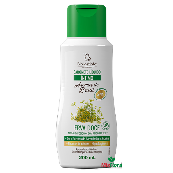 KIT 3 Unidades Sabonete Íntimo Aramos Brasil ERVA DOCE 200mL Bio Instinto — imagem 2 de 2