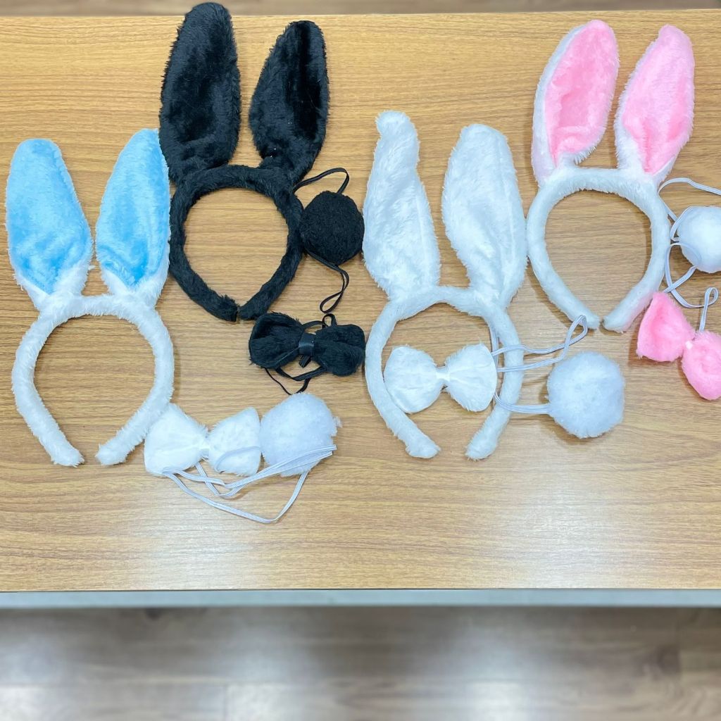 Kit Arco De Coelho Com Rabinho e Gravata Festa Fantasia Decoração em Oferta na Shopee