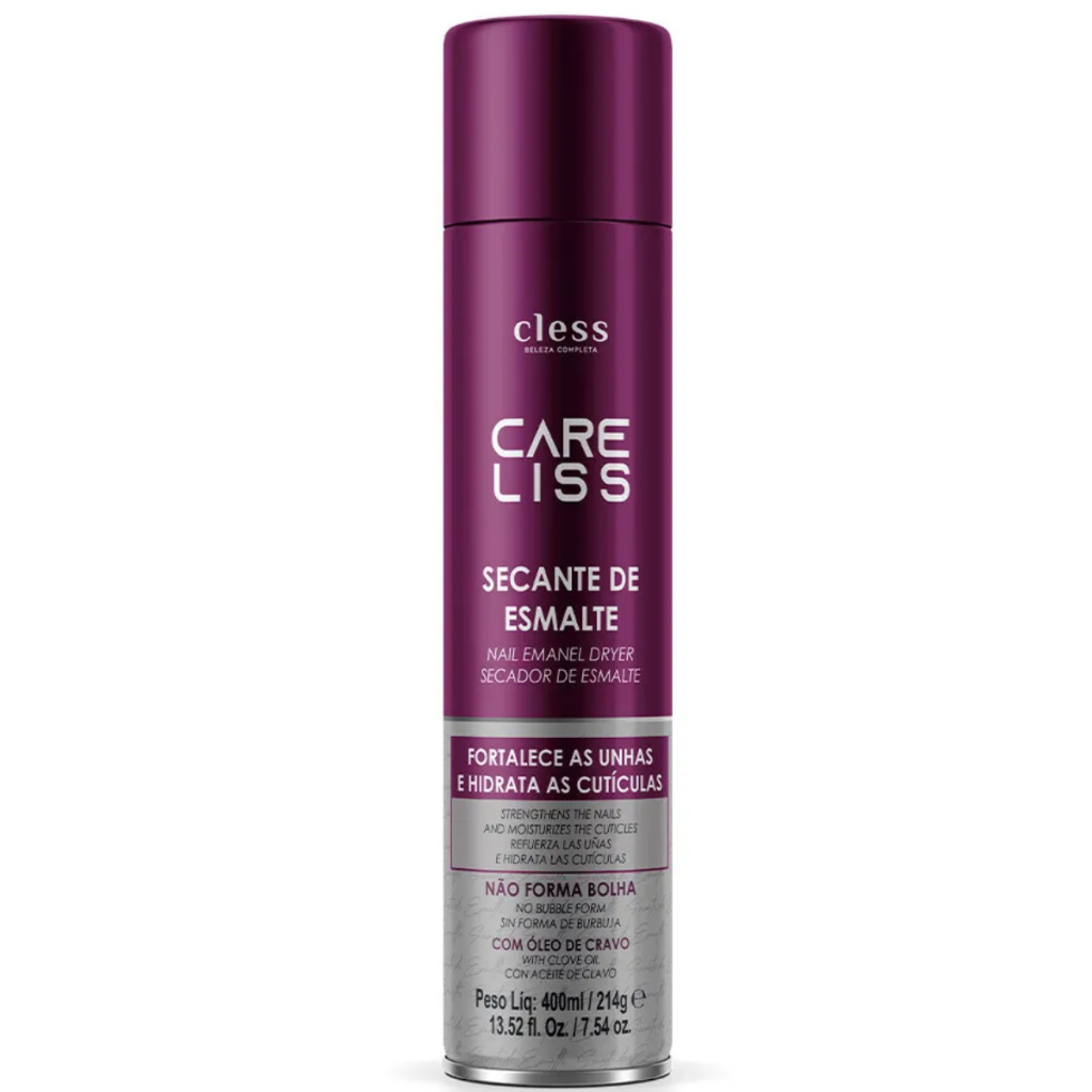 Secante de Esmalte Care Liss Óleo de Cravo 400ml Cless Secagem Ultrarrápida Brilho e Fortalecimento