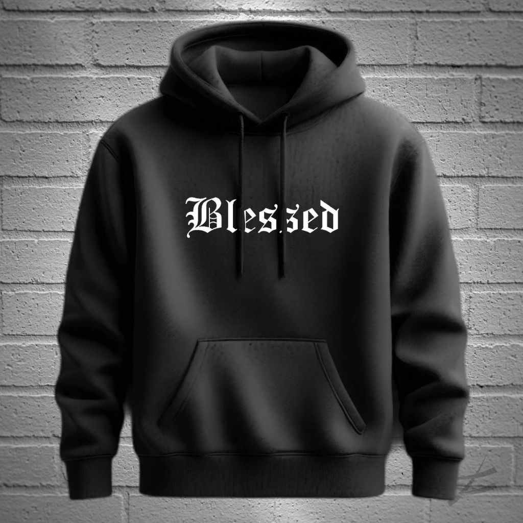 Blusa Moletom Blessed Blusão de Frio Inverno Premium Capuz e Bolso Modelo Canguru