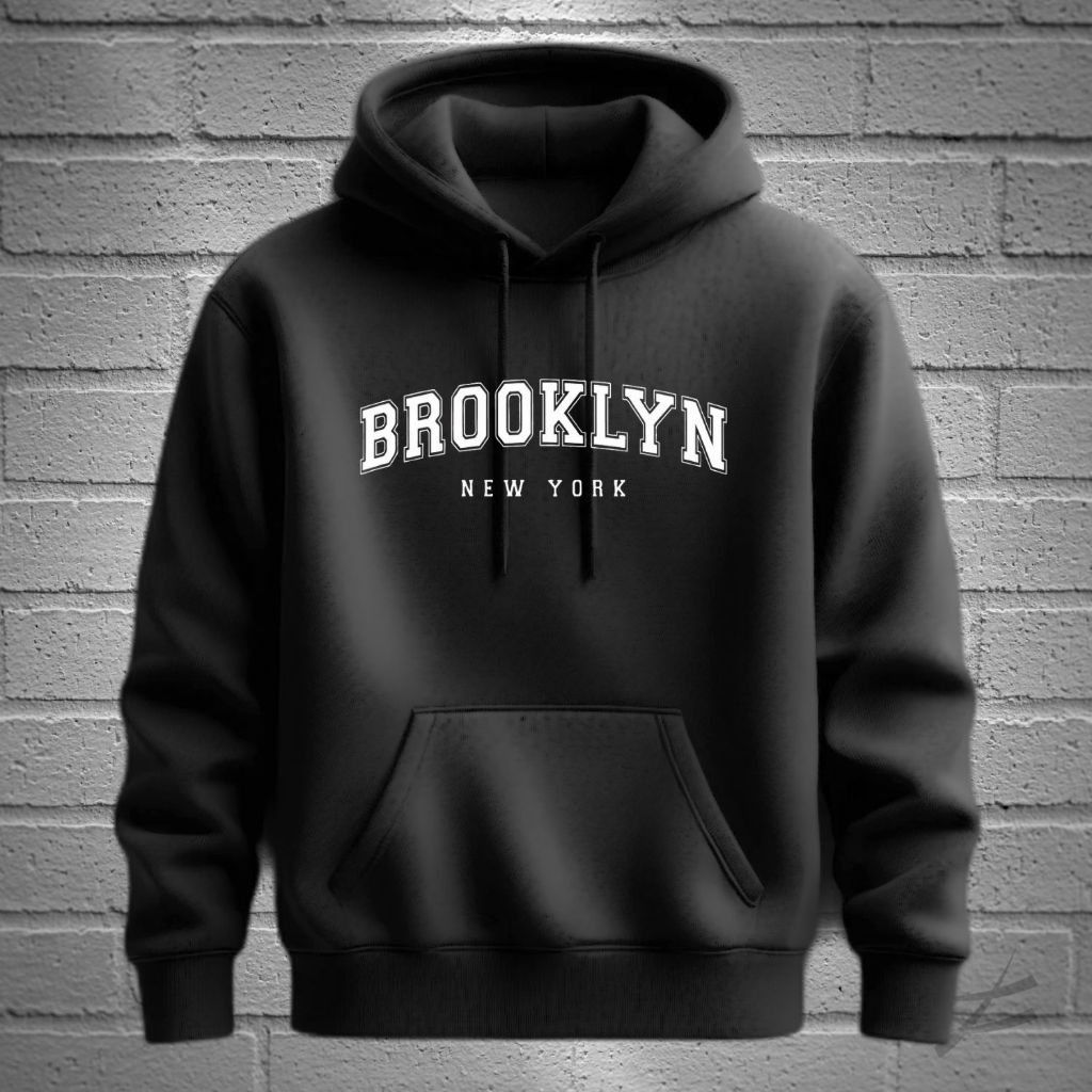 Moletom BROOKLYN Estampado Acadêmico Premium Unissex Canguru Blusão De Frio