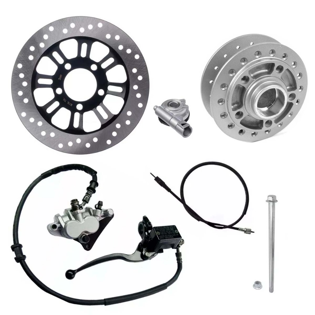 Kit Sistema Freio A Disco Cg150 Titan150 Mix Fan150 2009 A 2013 Burrinho Pinça Eixo Caracol Cubo