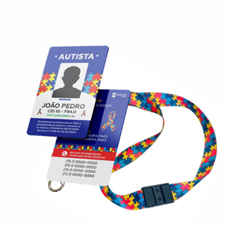 Crachá Autismo Personalizado + Cordão Autismo + Porta Crachá | Para Crianças ou Adultos em Oferta na Shopee