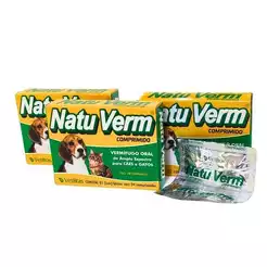 Vermífugo Natu Verm Composto Cães e Gatos - 4 Comprimidos Vetbras