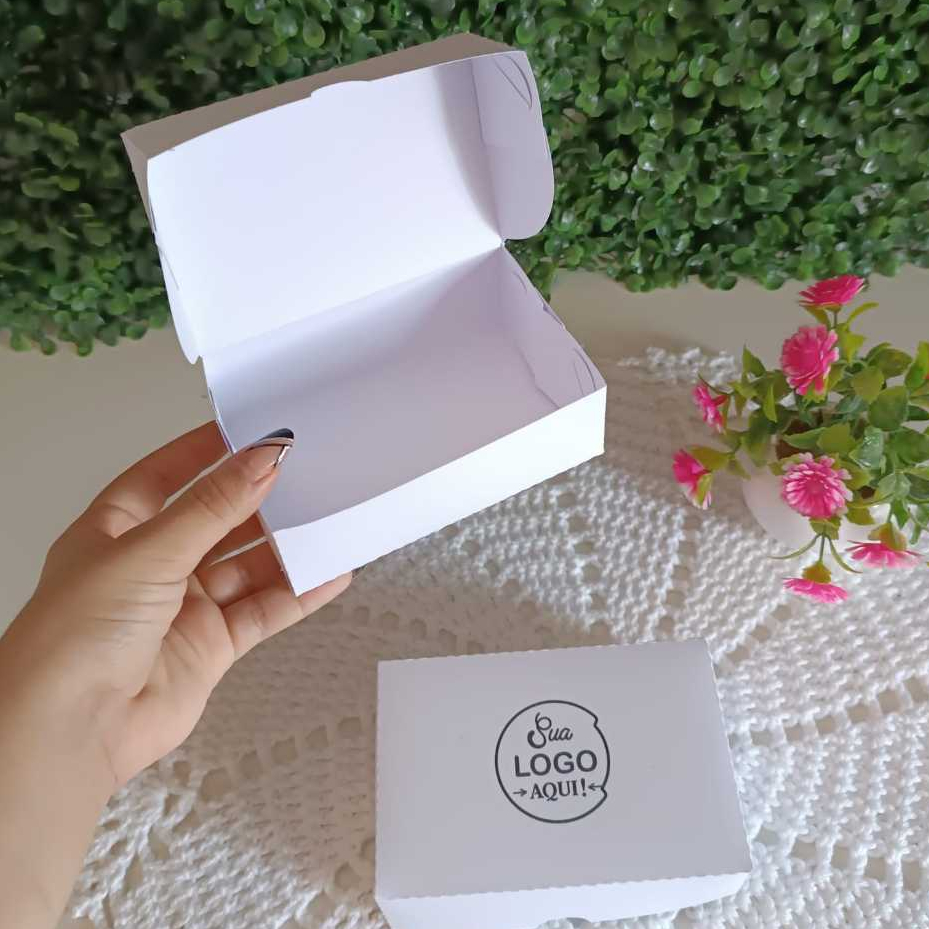 Caixas Personalizadas 6 Doces com a Sua Arte - Logo na Tampa