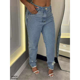 Calça Mom Com Strass Pimenta original