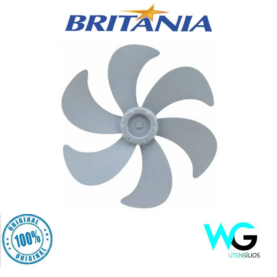 Hélice Do Ventilador Britânia Bvt4000 Super Turbo 40cm 6 Pás Cinza