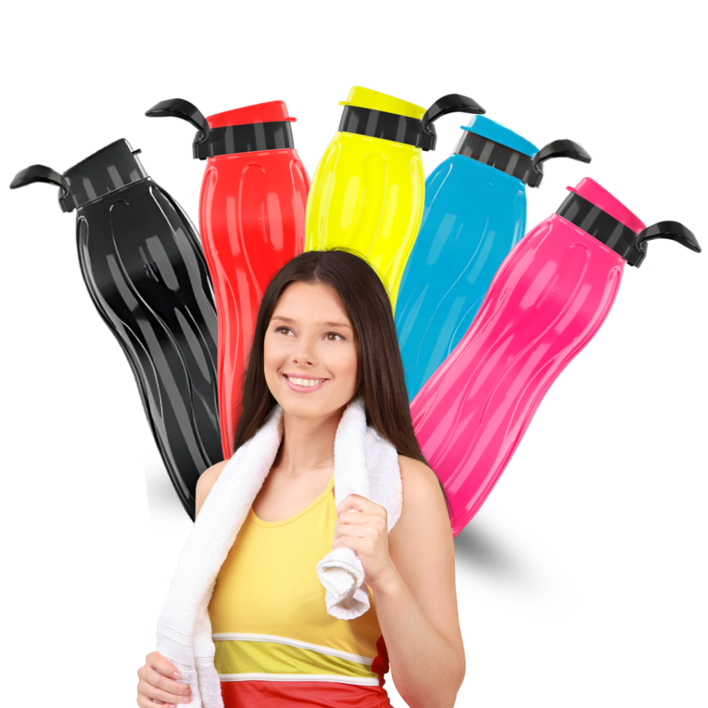 Garrafa  Garrafinha Academia  Fitness Dieta Squeeze Neon Trabalho Escola 1000Ml 1L