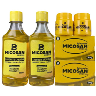 Kit Micosan Pomada Clareadora 2 Pomada 2 Sabonete Barra 2 líquidos em Oferta na Shopee