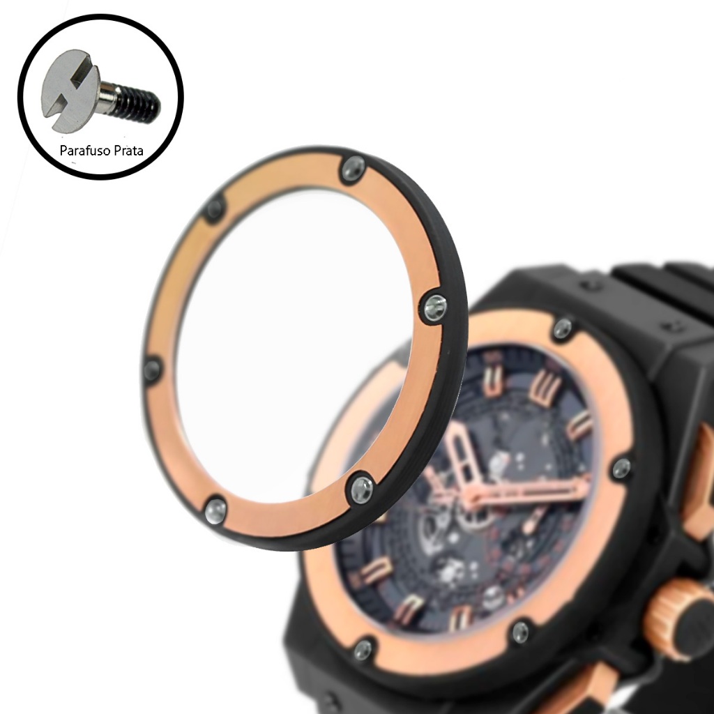 Bezel Relógio Hublot King Power Preto Ou Rosê em Oferta na Shopee